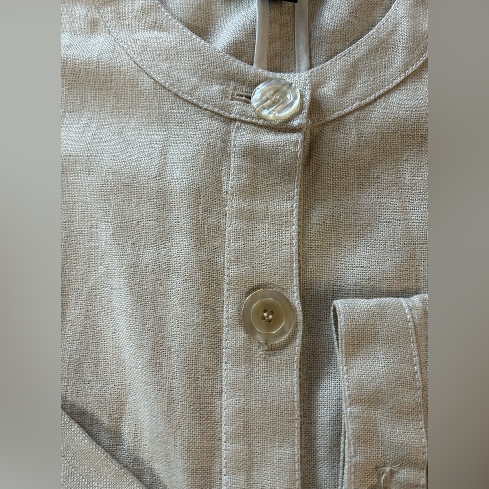 Kasper Safari Style Blazer Jacket Linen Blend Cream/Tan Size 10 - Picture 9 of 12